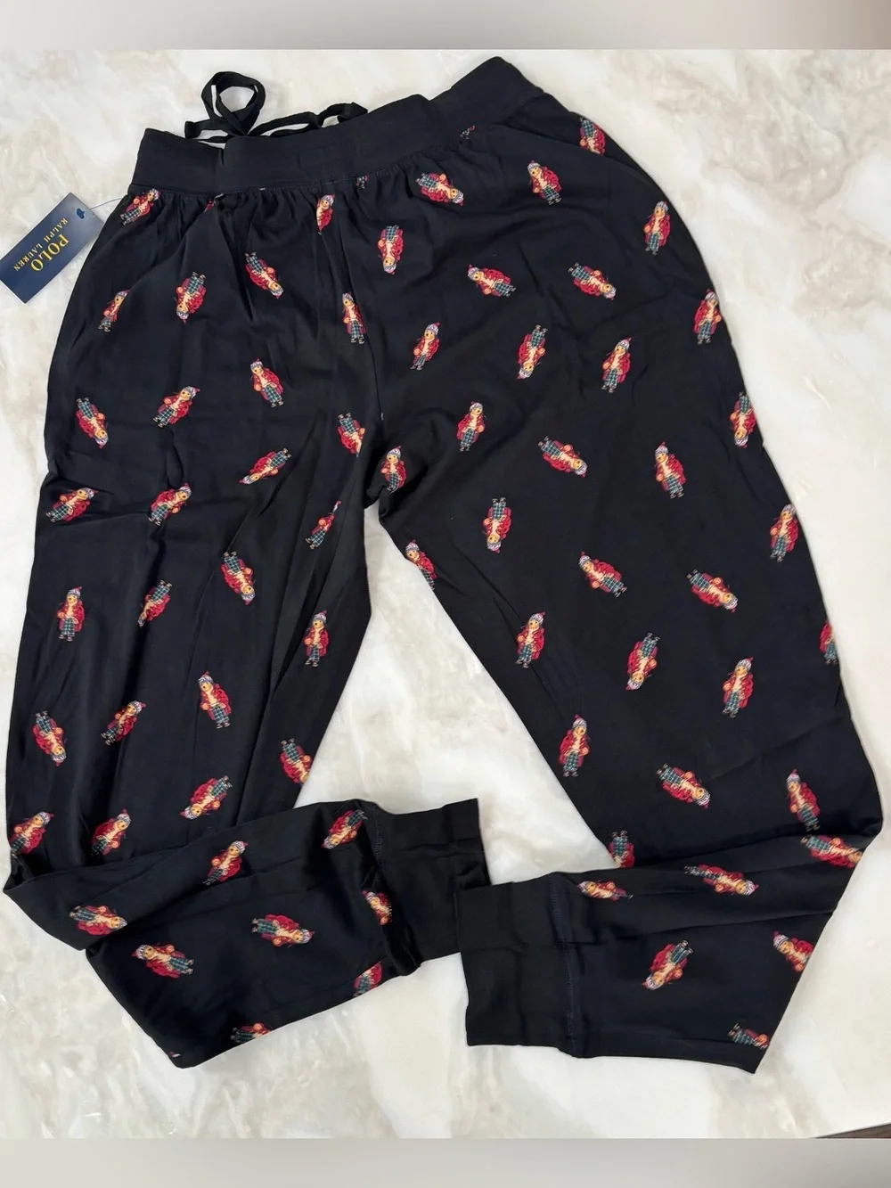 Polo Ralph Lauren Men's Polo Bear Pajama 2 Piece Set Size Small New Black